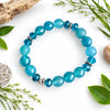 Teal Blue Agate Opera Necklace Set