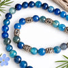 Teal Blue Agate Opera Necklace Set