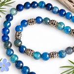 Teal Blue Agate Opera Necklace Set