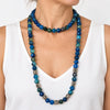 Teal Blue Agate Opera Necklace Set