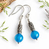 Teal Blue Agate Opera Necklace Set