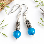 Teal Blue Agate Opera Necklace Set