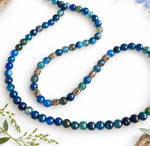 Teal Blue Agate Opera Necklace Set