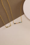 Personalized Baguette Birthstone Necklace