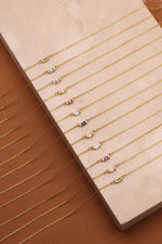 Personalized Baguette Birthstone Necklace