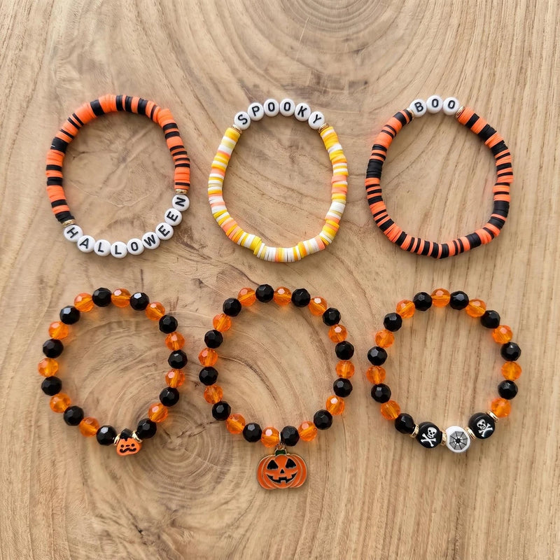 Halloween Beaded Stretch Bracelet Set