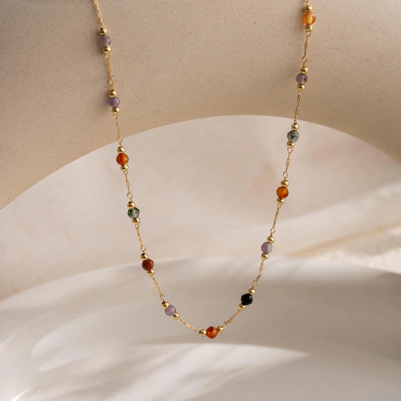 Colorful Gemstone Beaded Choker