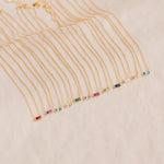 Dainty Baguette Birthstone Necklace