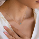 Dainty Baguette Birthstone Necklace