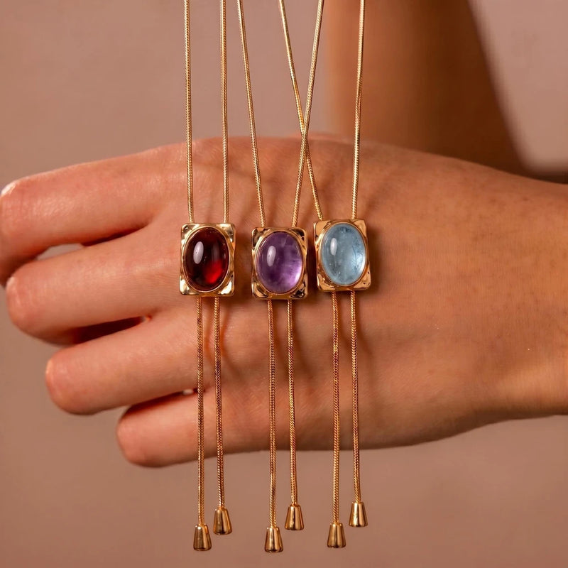Personalized Birthstone Bolo Tie Necklace