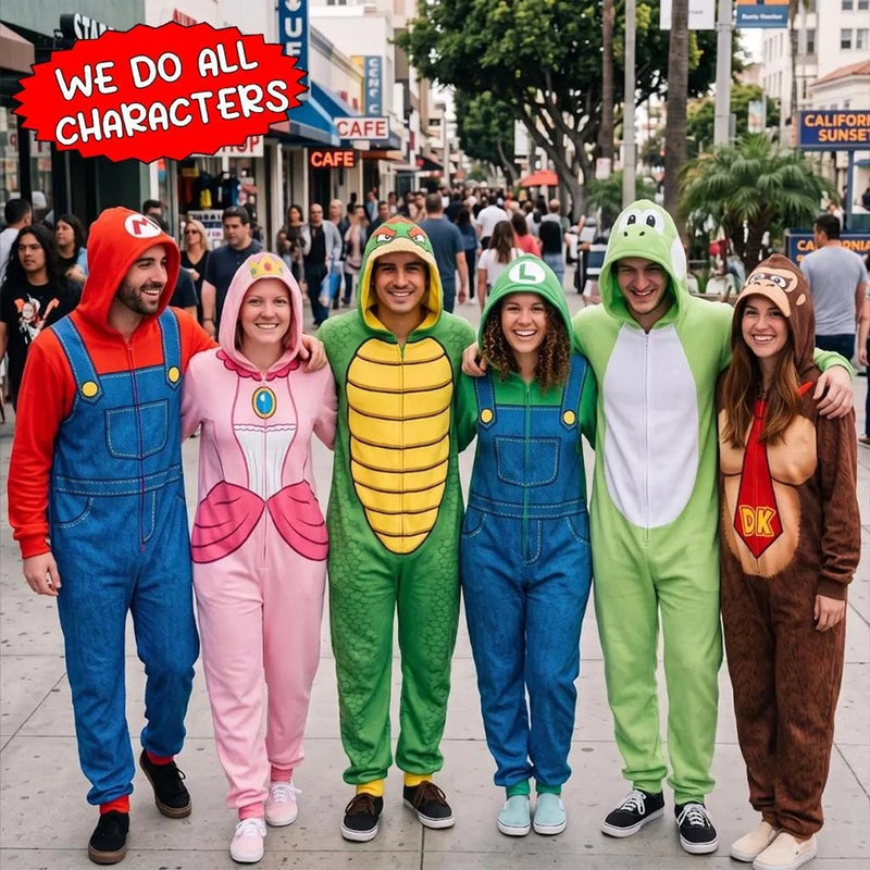 Super Mario Character Jumpsuit Hoodie