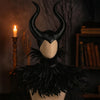 Gothic Feather Cape And Horn Set