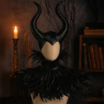 Gothic Feather Cape And Horn Set