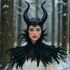 Gothic Feather Cape And Horn Set