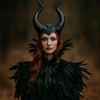 Gothic Feather Cape And Horn Set