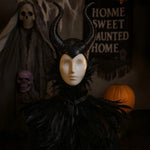 Gothic Feather Cape And Horn Set