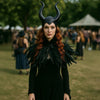 Gothic Feather Cape And Horn Set
