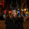 Gothic Feather Cape And Horn Set