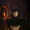 Gothic Feather Cape And Horn Set