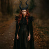 Gothic Feather Cape And Horn Set