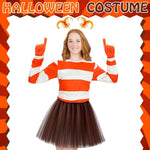 Jecery Halloween Orange Costume Set