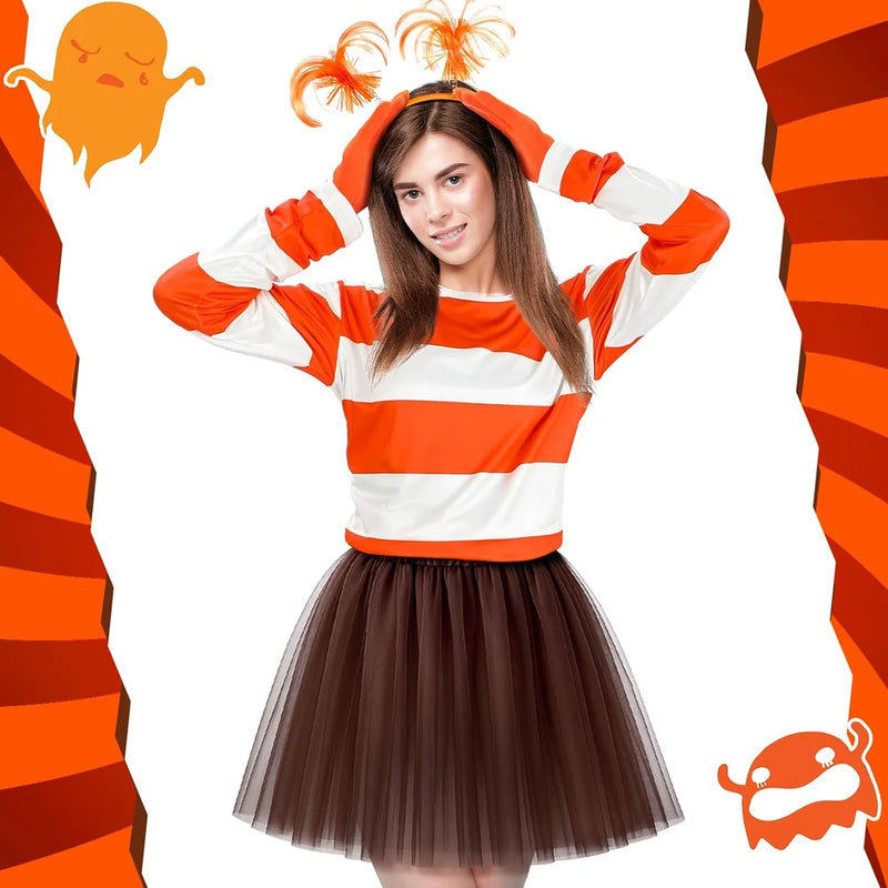 Jecery Halloween Orange Costume Set