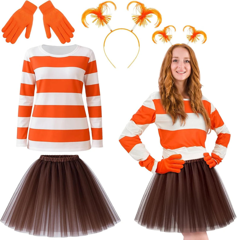 Jecery Halloween Orange Costume Set