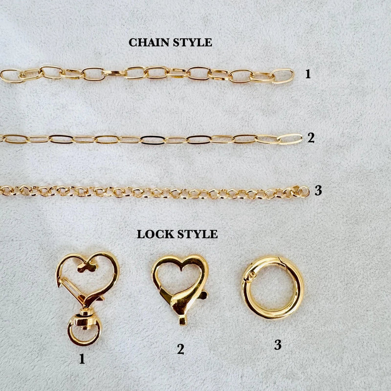 Custom Gold Bag Charm Keychain