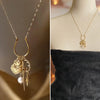 Gold Sacred Heart Sword Charm Necklace