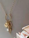 Gold Sacred Heart Sword Charm Necklace