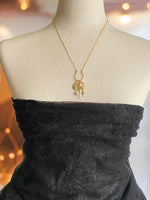 Gold Sacred Heart Sword Charm Necklace
