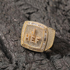 Hip-hop diamond-encrusted zircon DIY letter square ring
