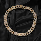 Hip-hop zircon-encrusted sun, star and eye necklace