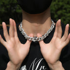 Hip-hop zircon-encrusted sun, star and eye necklace