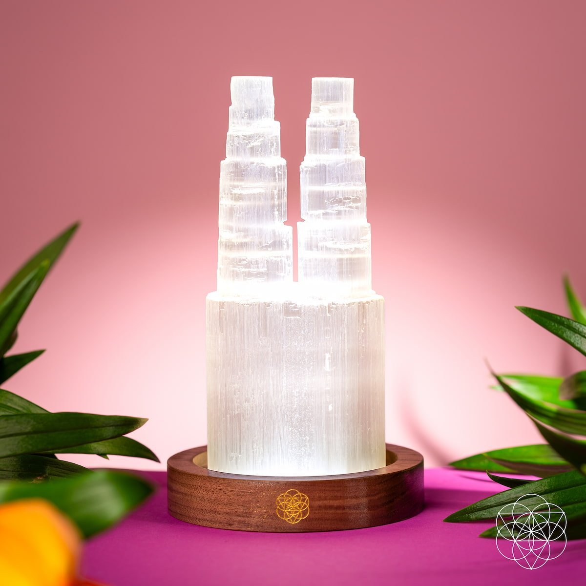 Two-Tower Selenite Lamp – Deep Energy Cleanse & Reset